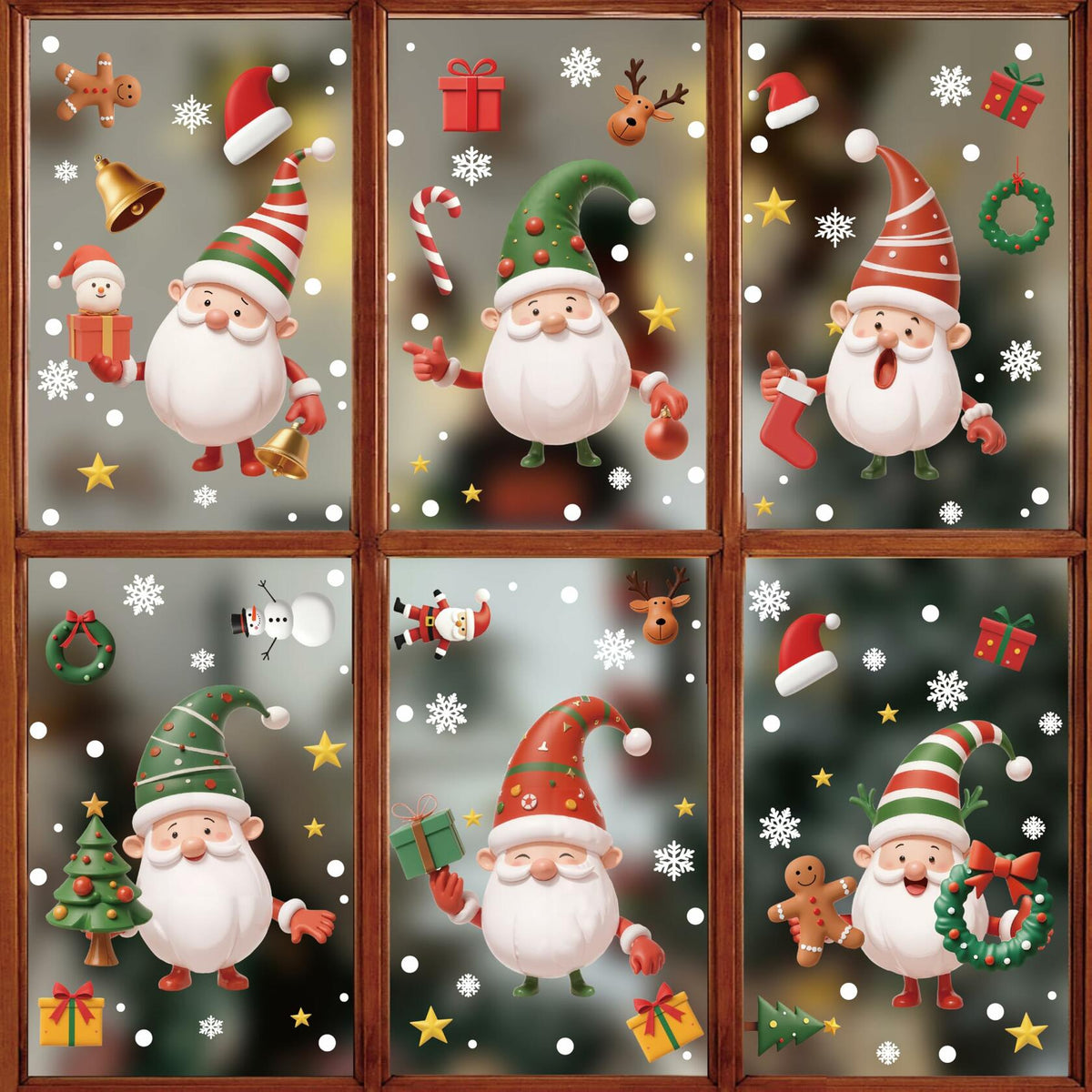 XISHIUYIS 396 Piezas Decoraciones de Navidad para Ventanas, Adhesivos Removibles Blancos