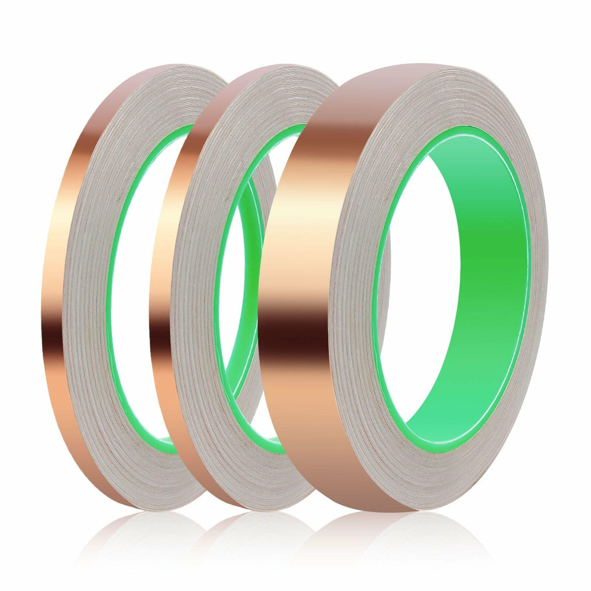 Oubaka Paquete de 3 cintas de lámina de cobre de doble cara de 1/4", 1/4", 1" para blindaje EMI