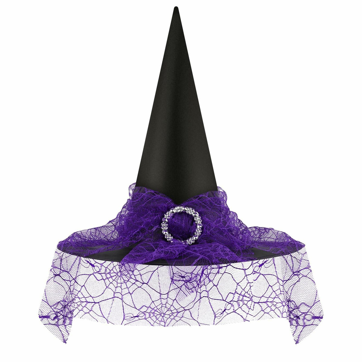 Sombrero de bruja de Halloween Doitory, accesorio de disfraz de algodón morado, talla única
