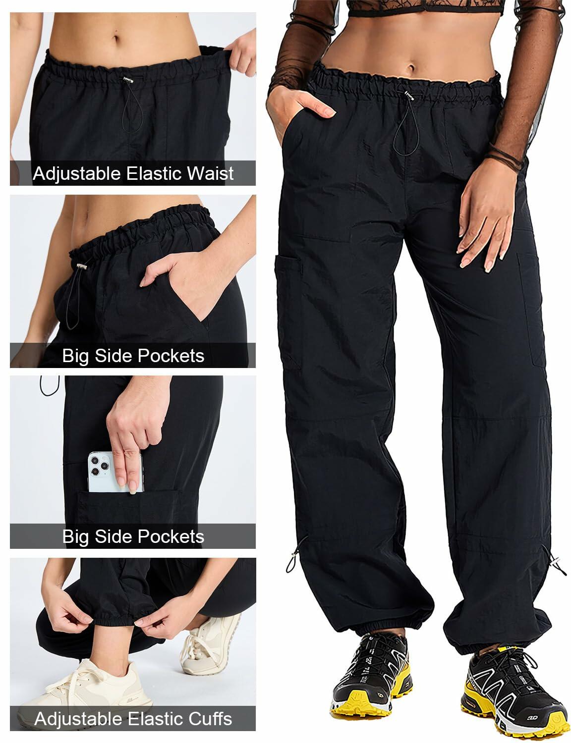 Pantalones cargo de senderismo ligeros para mujer DISCIPBUSH, color negro, talla S
