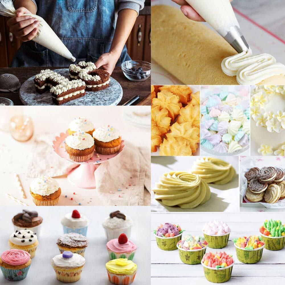 Mangas pasteleras desechables Tumtanm para decorar repostería, 100 unidades, transparentes