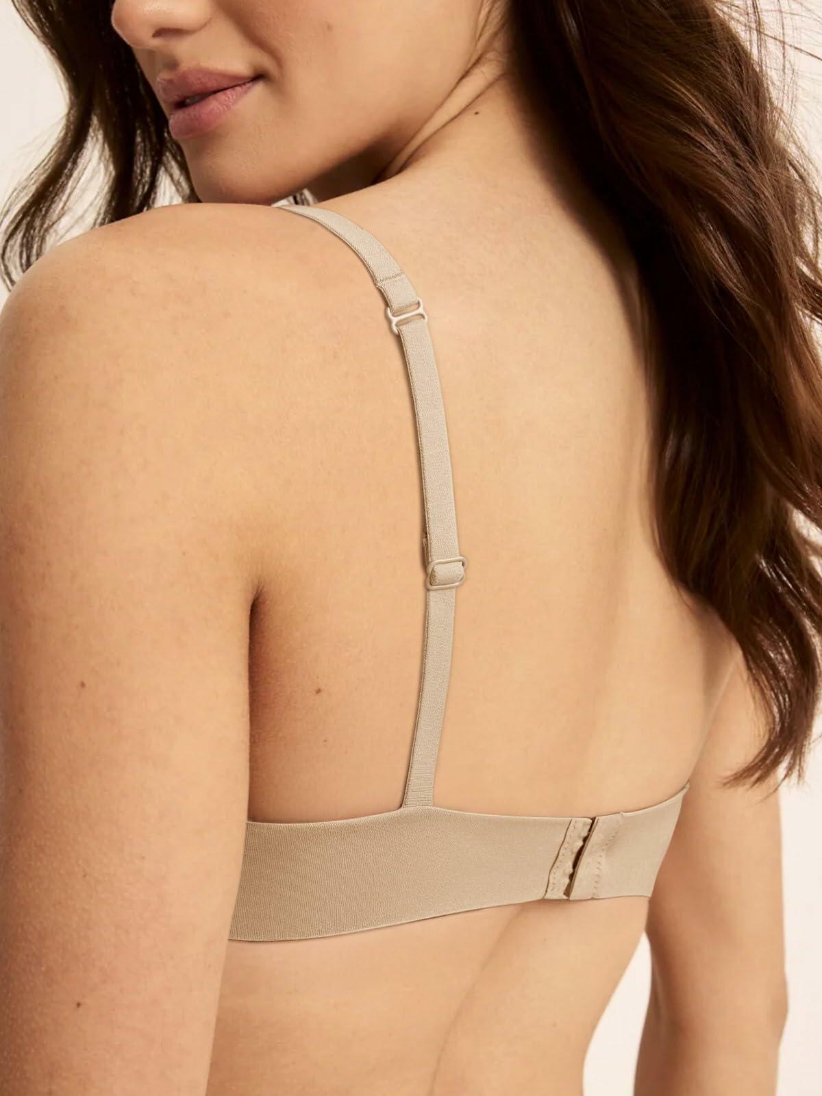 Sujetador inalámbrico REORIA, forma de gota, sin costuras, realce ligero, color arcilla, talla 32B