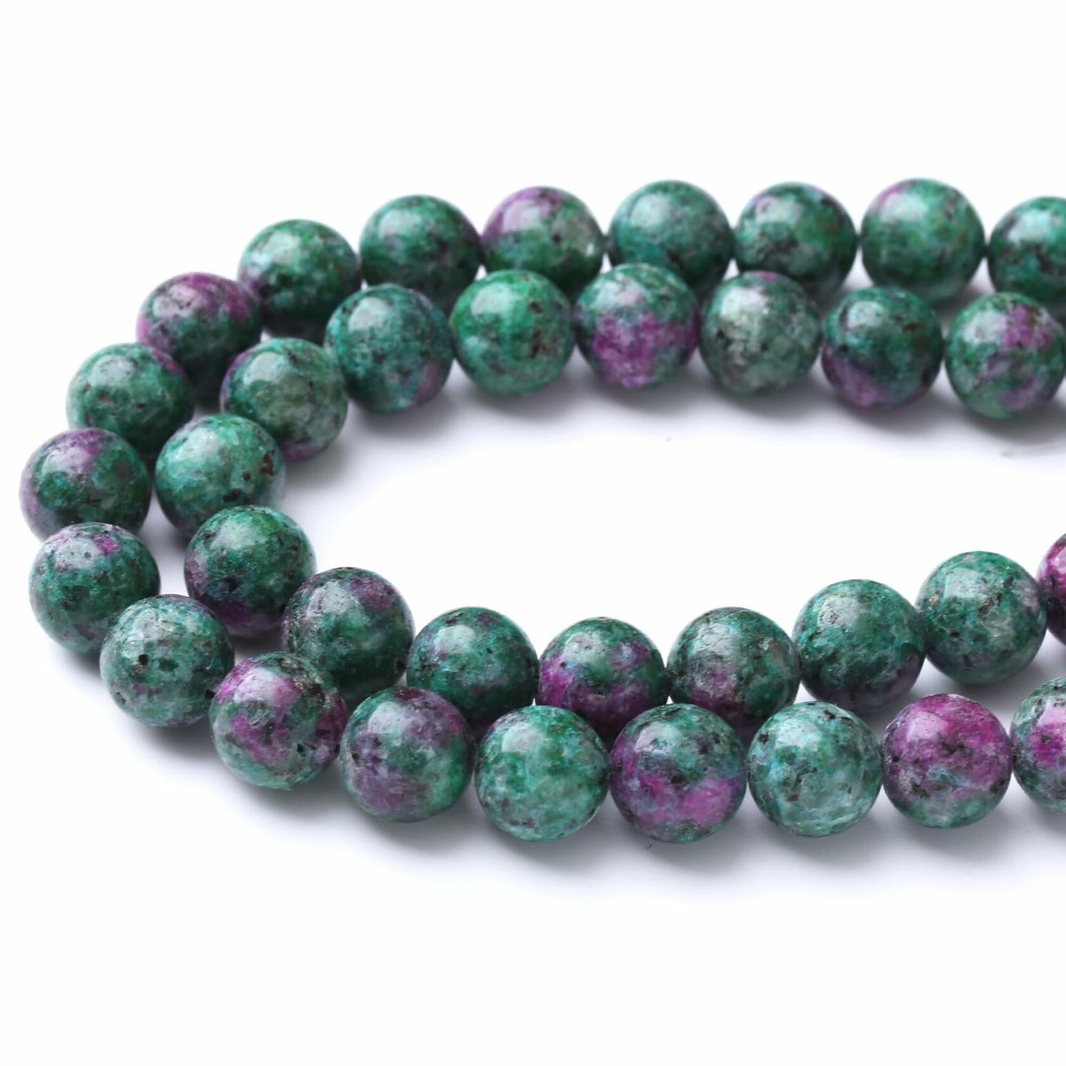 Cuentas de cristal de gema natural redondas de 12 mm rojo verde Airheartwx
