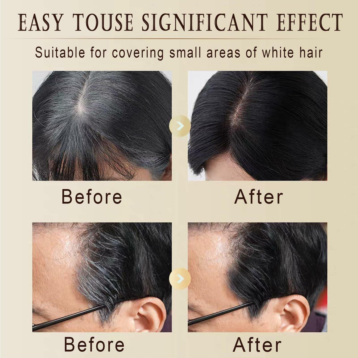 Tinte para el cabello en peine Vienflona, seguro y práctico, cobertura de canas, resistente al agua, color café 03