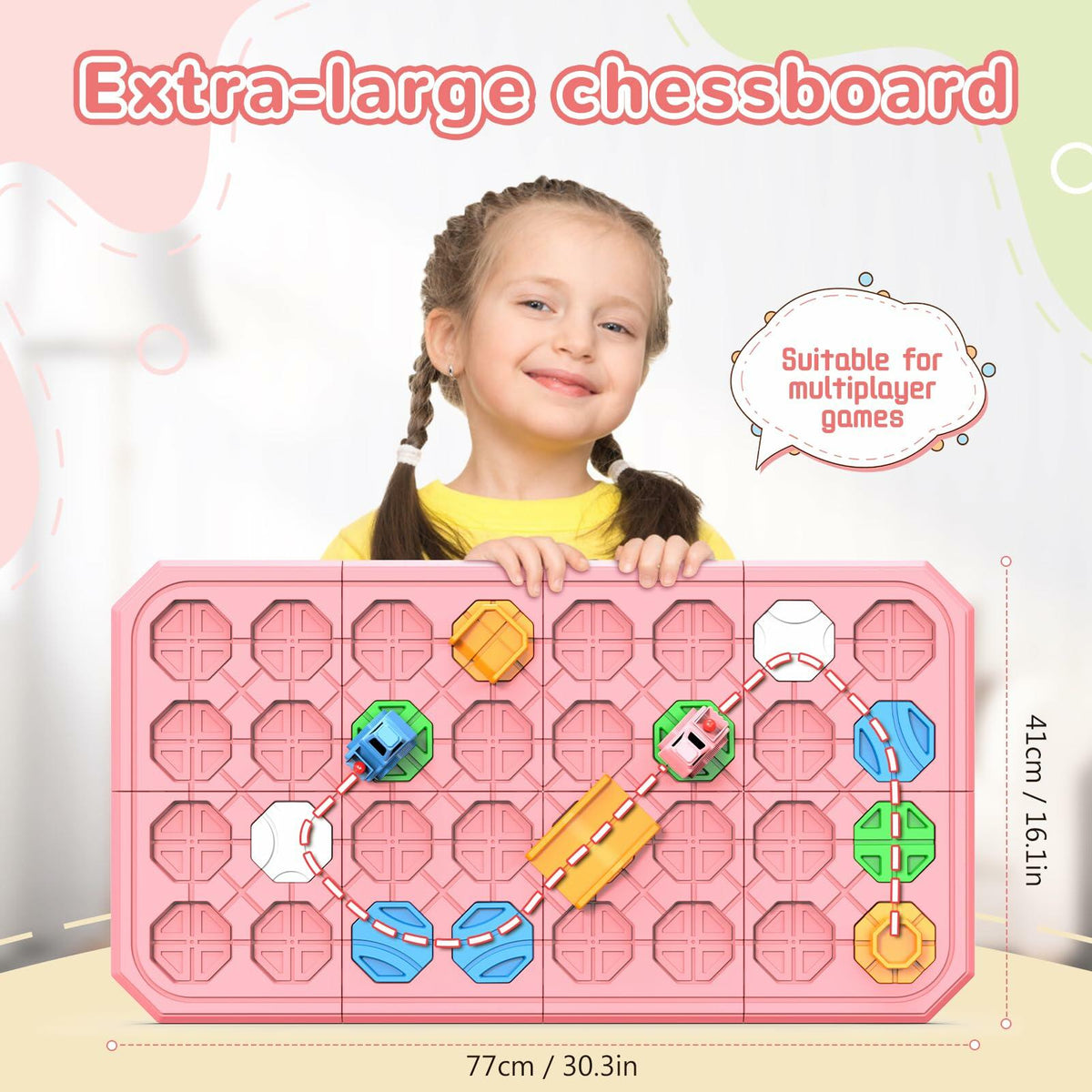 fygurso Logic Road Builder - Juego de rompecabezas STEM, juguete de lógica para desarrollar el cerebro, color rosa, 32 piezas