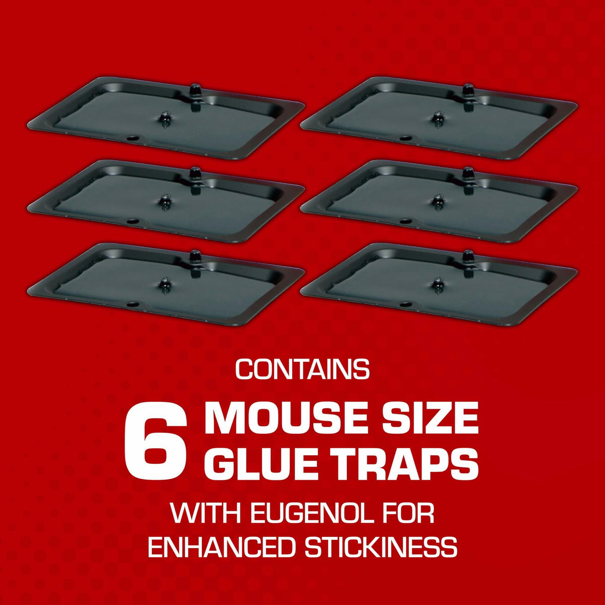 Tomcat Glue Traps Mouse Size with Eugenol for Enhanced Stickiness, 6 Count Black