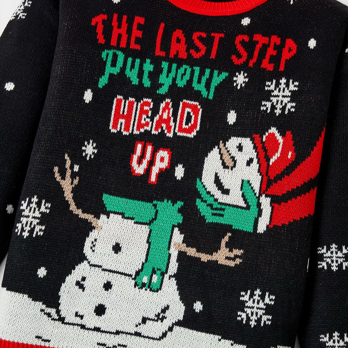 Suéter navideño feo IFFEI, divertido jersey de punto con muñeco de nieve, acrílico, talla XL