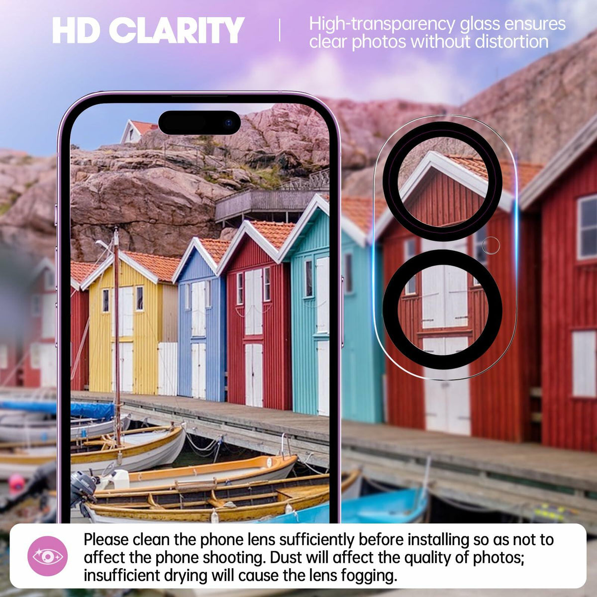 Protector de lente de cámara Xfilm para iPhone 16 y 16 Plus, cubierta de vidrio templado 9H