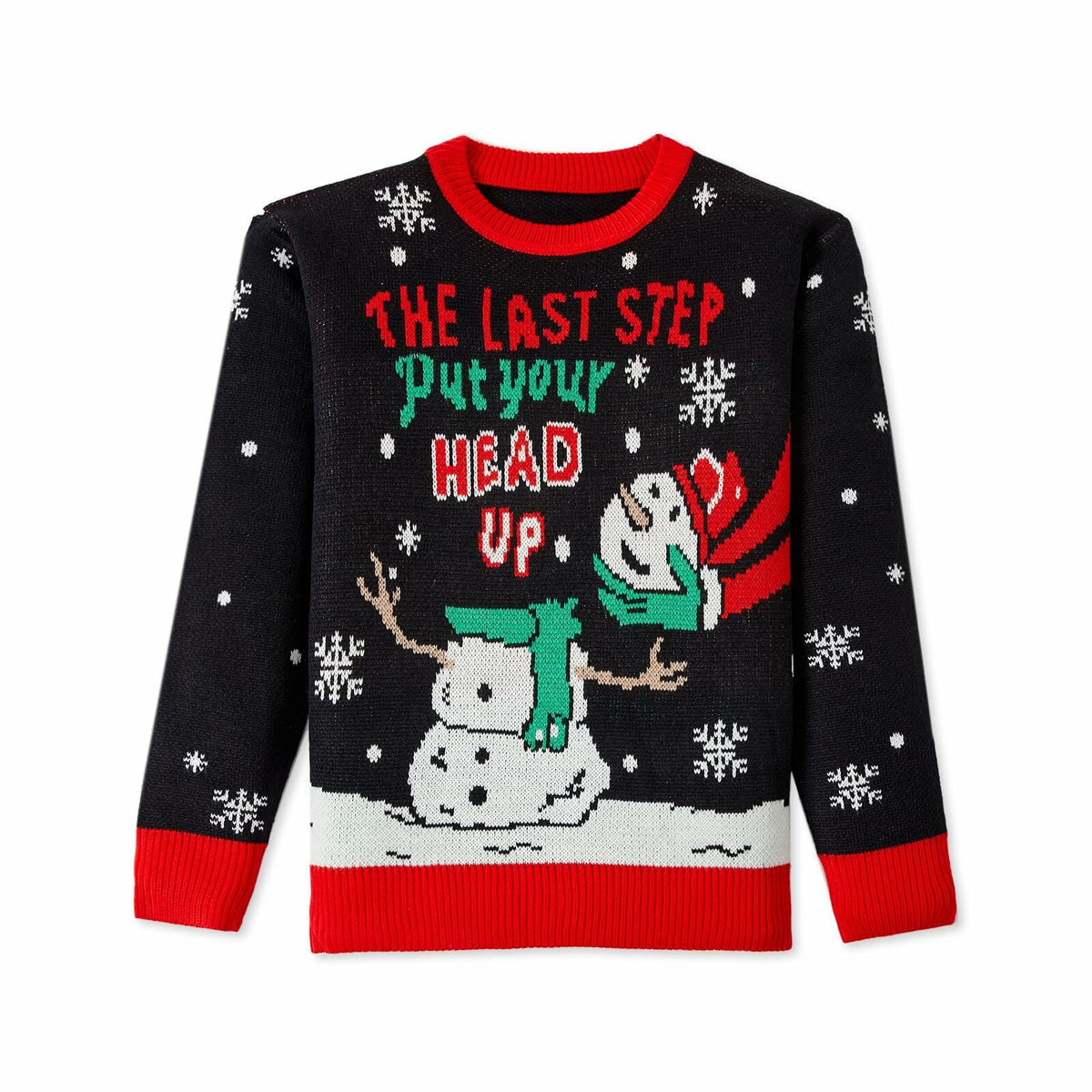 Suéter navideño feo IFFEI, divertido jersey de punto con muñeco de nieve, acrílico, talla XL