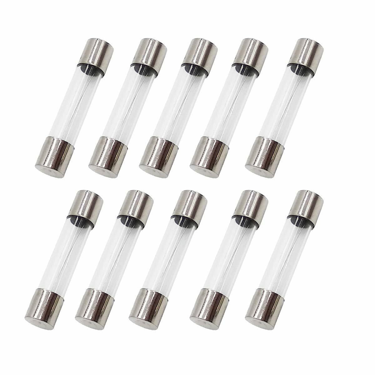 COMPSTUDIO 10 piezas, fusible de vidrio de acción rápida 0.5A 250V 6x30mm