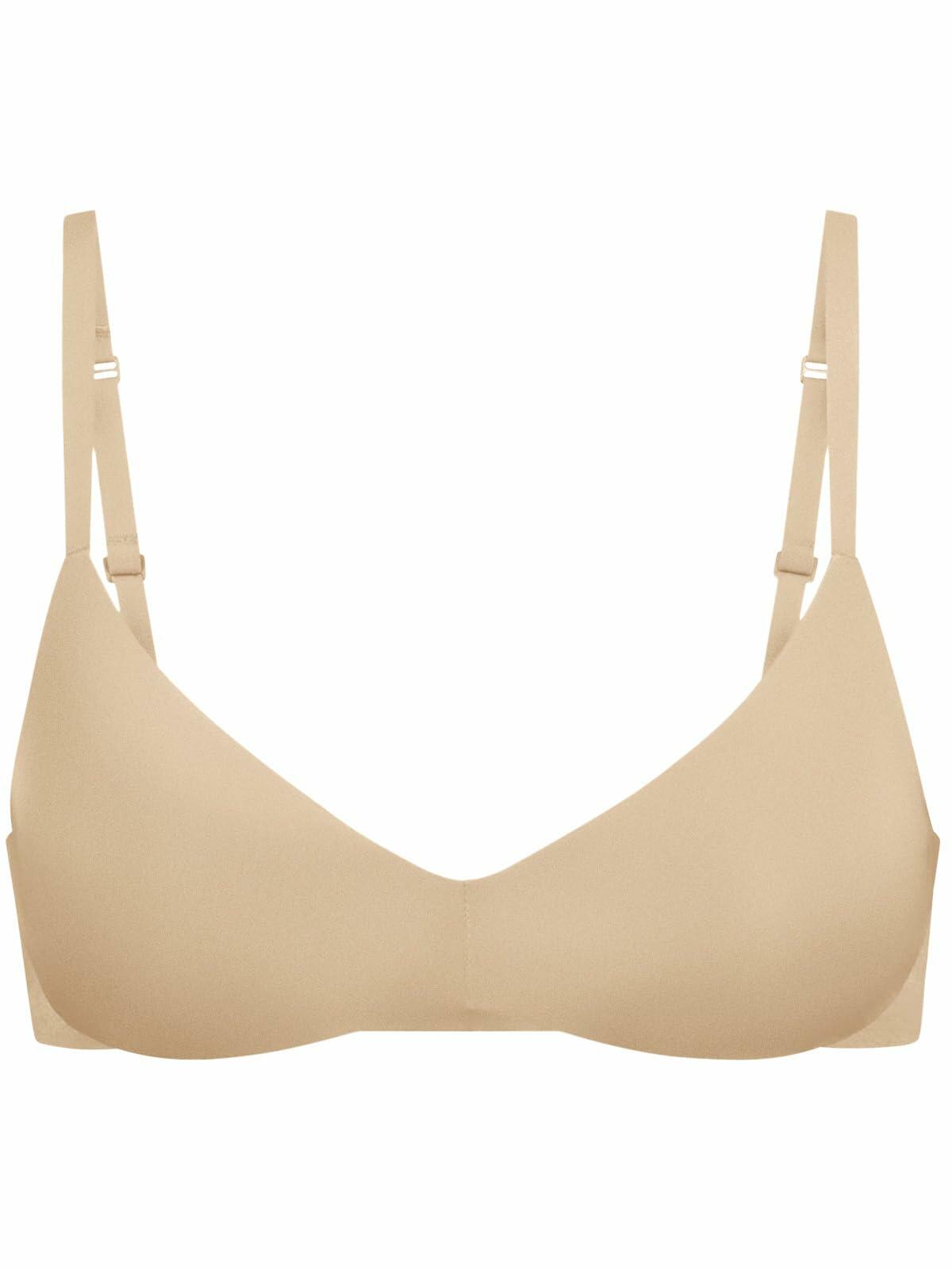 Sujetador inalámbrico REORIA, forma de lágrima, sin costuras, realce ligero, color arcilla, talla 32A