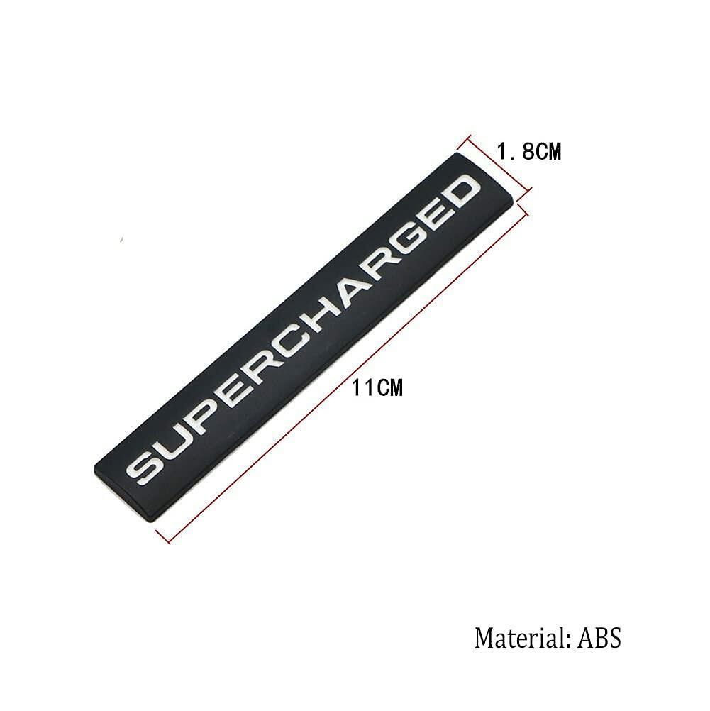 ChezMax 2 piezas adhesivo emblema de coche 3D en relieve Supercharged plateado rojo