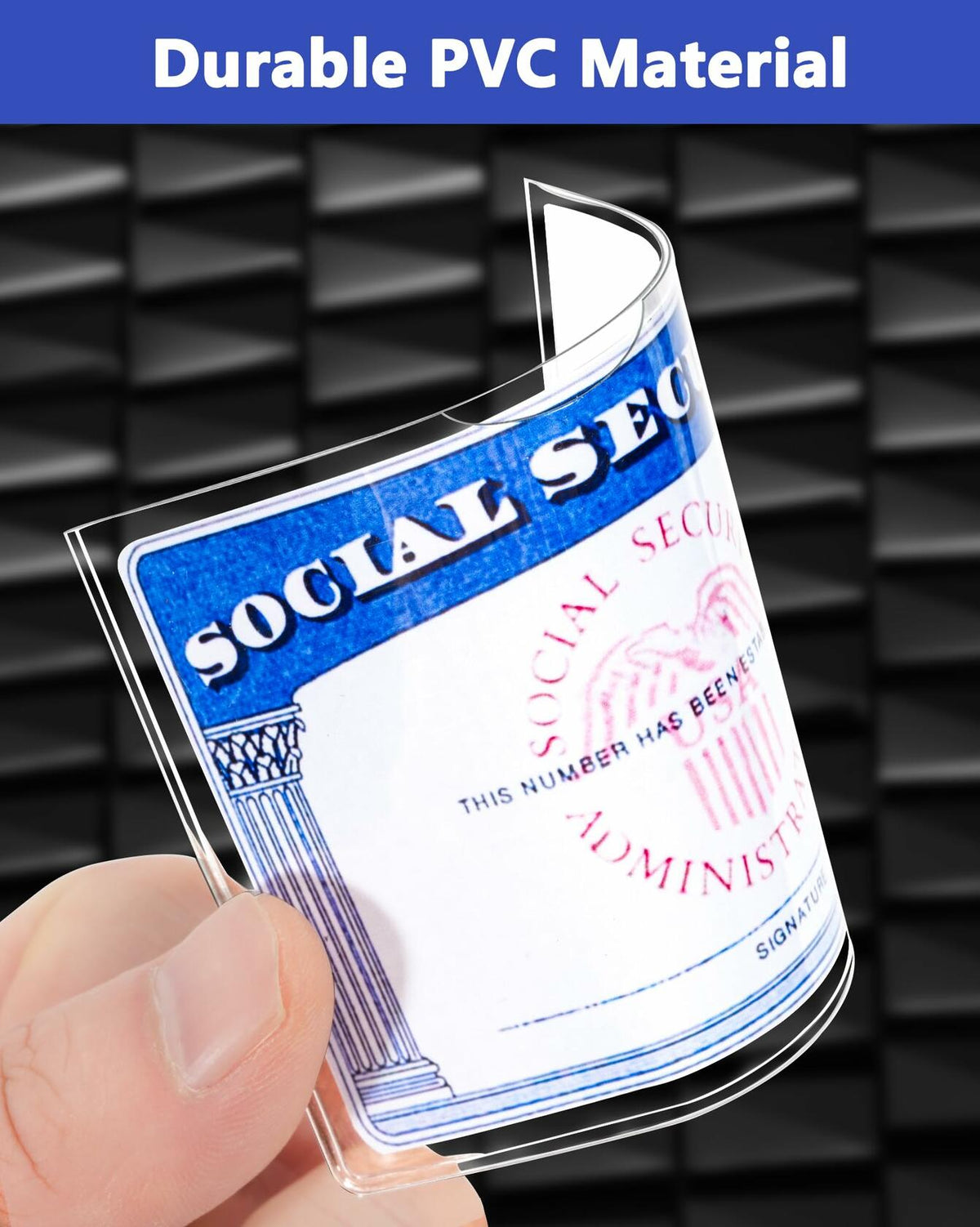 Fundas protectoras para tarjeta de Seguro Social Glsgsb, paquete de 6, 24 mil, transparentes e impermeables