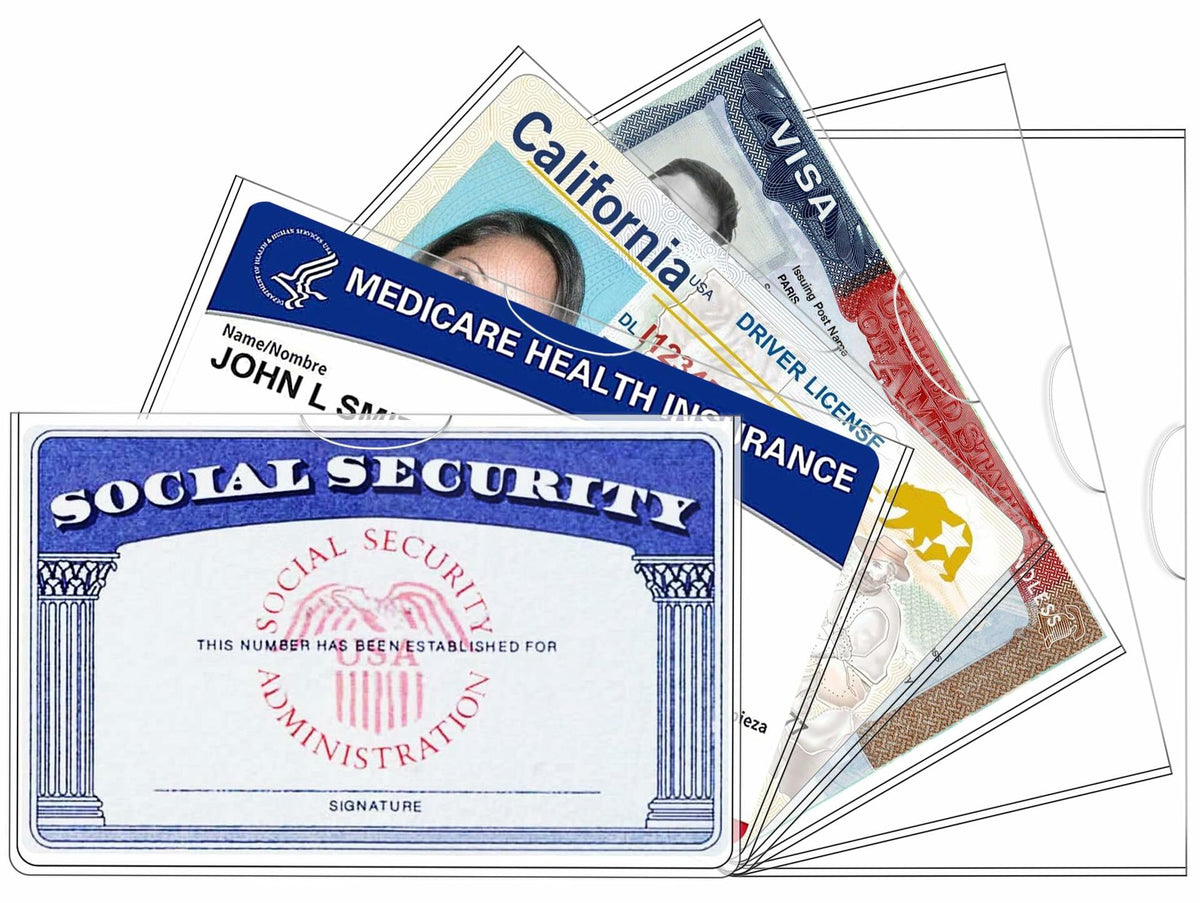 Fundas protectoras para tarjeta de Seguro Social Glsgsb, paquete de 6, 24 mil, transparentes e impermeables