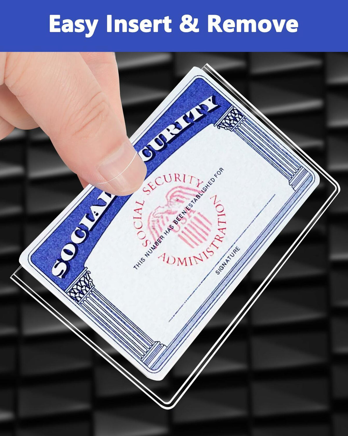 Fundas protectoras para tarjeta de Seguro Social Glsgsb, paquete de 6, 24 mil, transparentes e impermeables