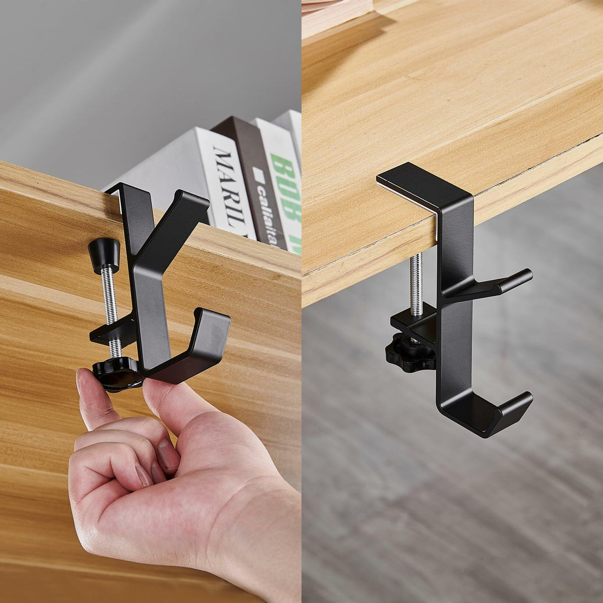 XTSJGZ Paquete de 4 ganchos ajustables para calcetines navideños y guirnaldas, color negro