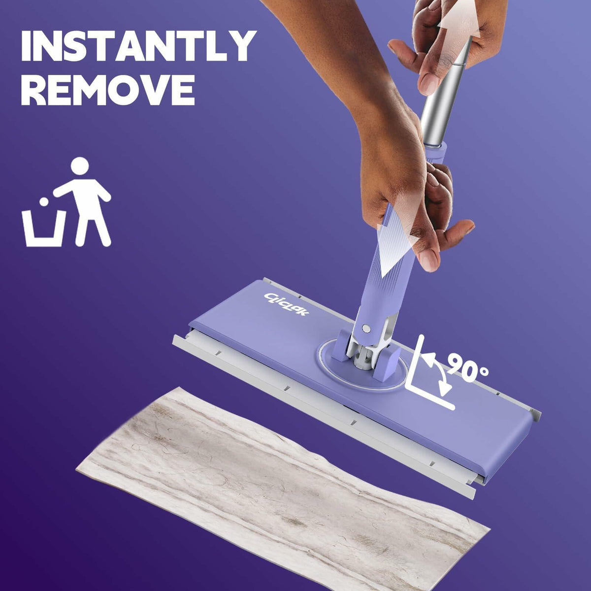 Pinza de sujeción para mopa Sweeper ClicLak de ciAmore, color morado, compatible con paños Swiffer