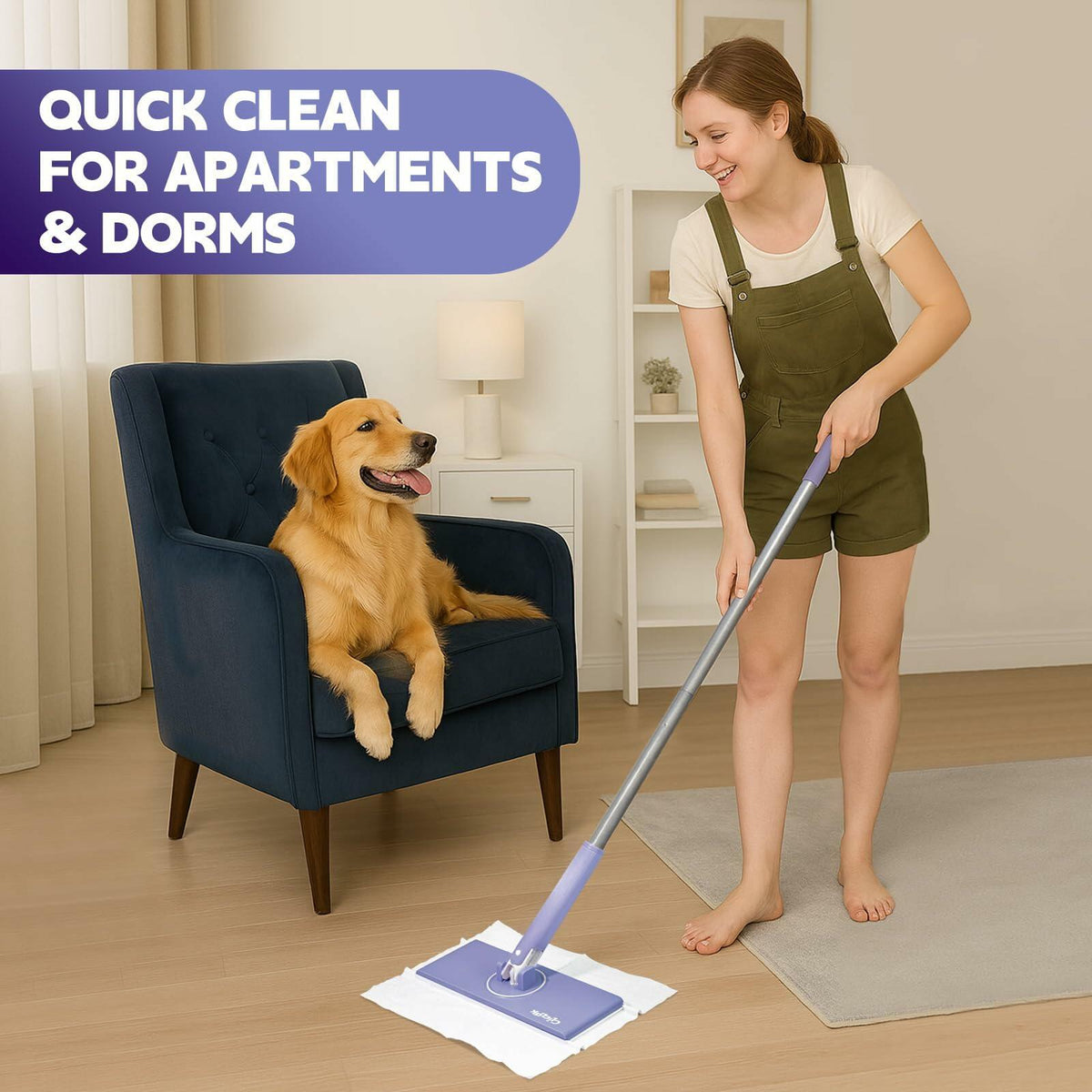 Pinza de sujeción para mopa Sweeper ClicLak de ciAmore, color morado, compatible con paños Swiffer