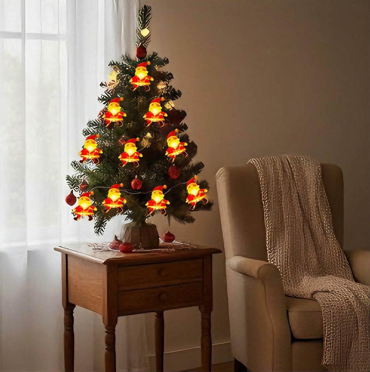 Joygoods Paquete de 2 luces de hadas de 7 pies y 20 LED a pilas, color blanco cálido
