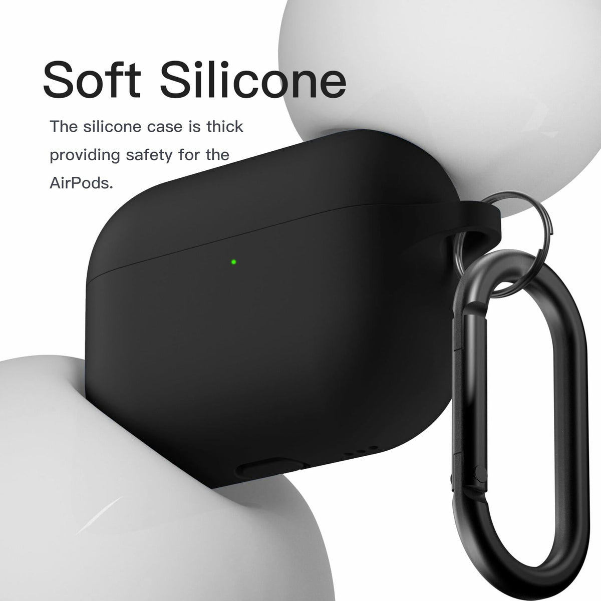 Funda de silicona Brujula para AirPods Pro 3.ª generación 2025, estuche protector negro