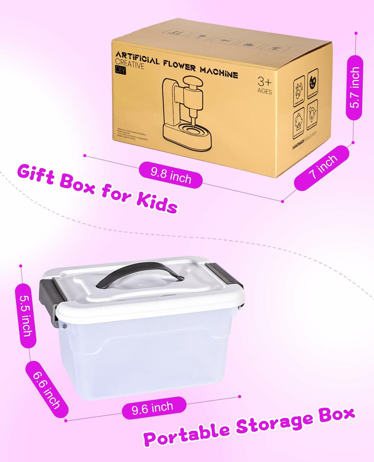 Kit de manualidades de ramos de flores de tela Maylatte para niñas de 4 a 8 años con caja