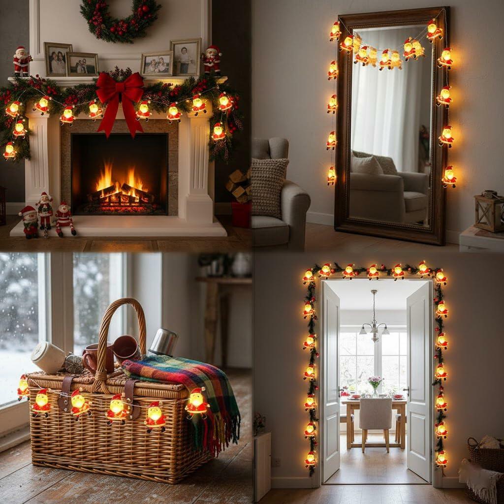 Joygoods Paquete de 2 luces de hadas de 7 pies y 20 LED a pilas, color blanco cálido