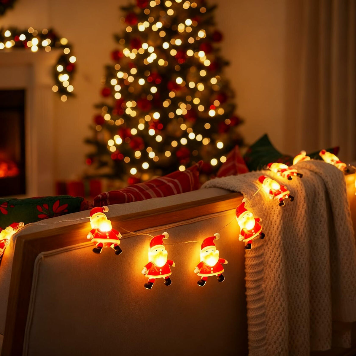 Joygoods Paquete de 2 luces de hadas de 7 pies y 20 LED a pilas, color blanco cálido