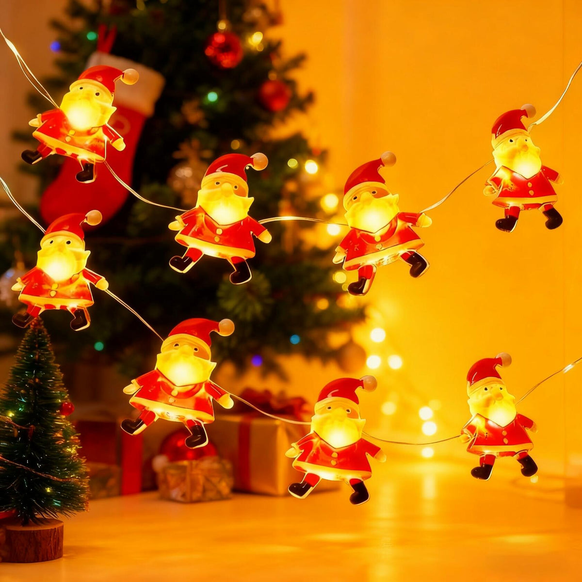 Joygoods Paquete de 2 luces de hadas de 7 pies y 20 LED a pilas, color blanco cálido