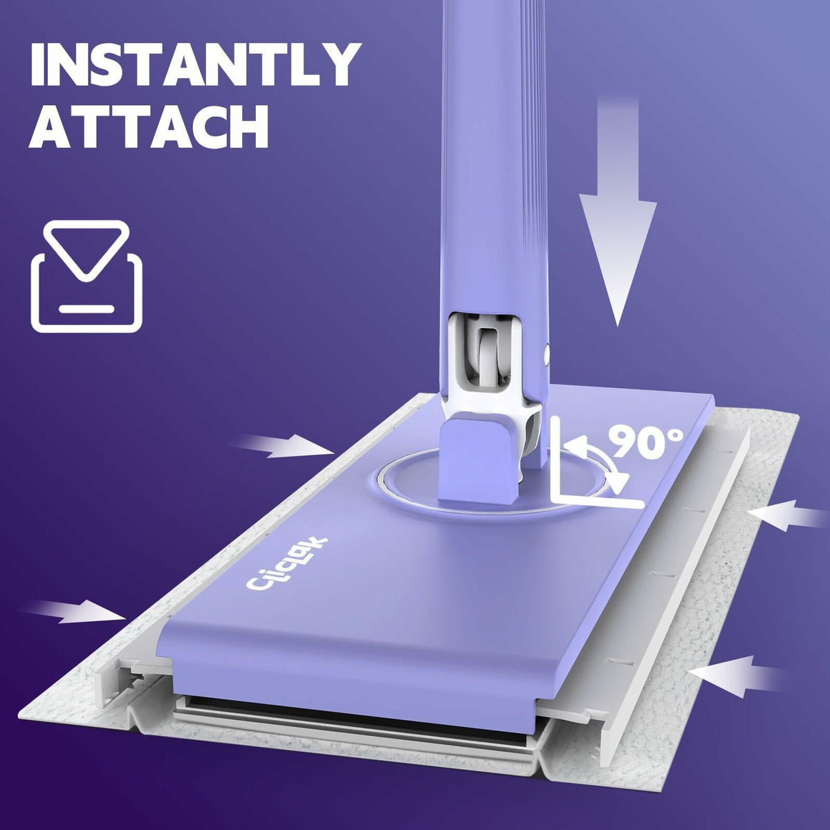 Pinza de sujeción para mopa Sweeper ClicLak de ciAmore, color morado, compatible con paños Swiffer