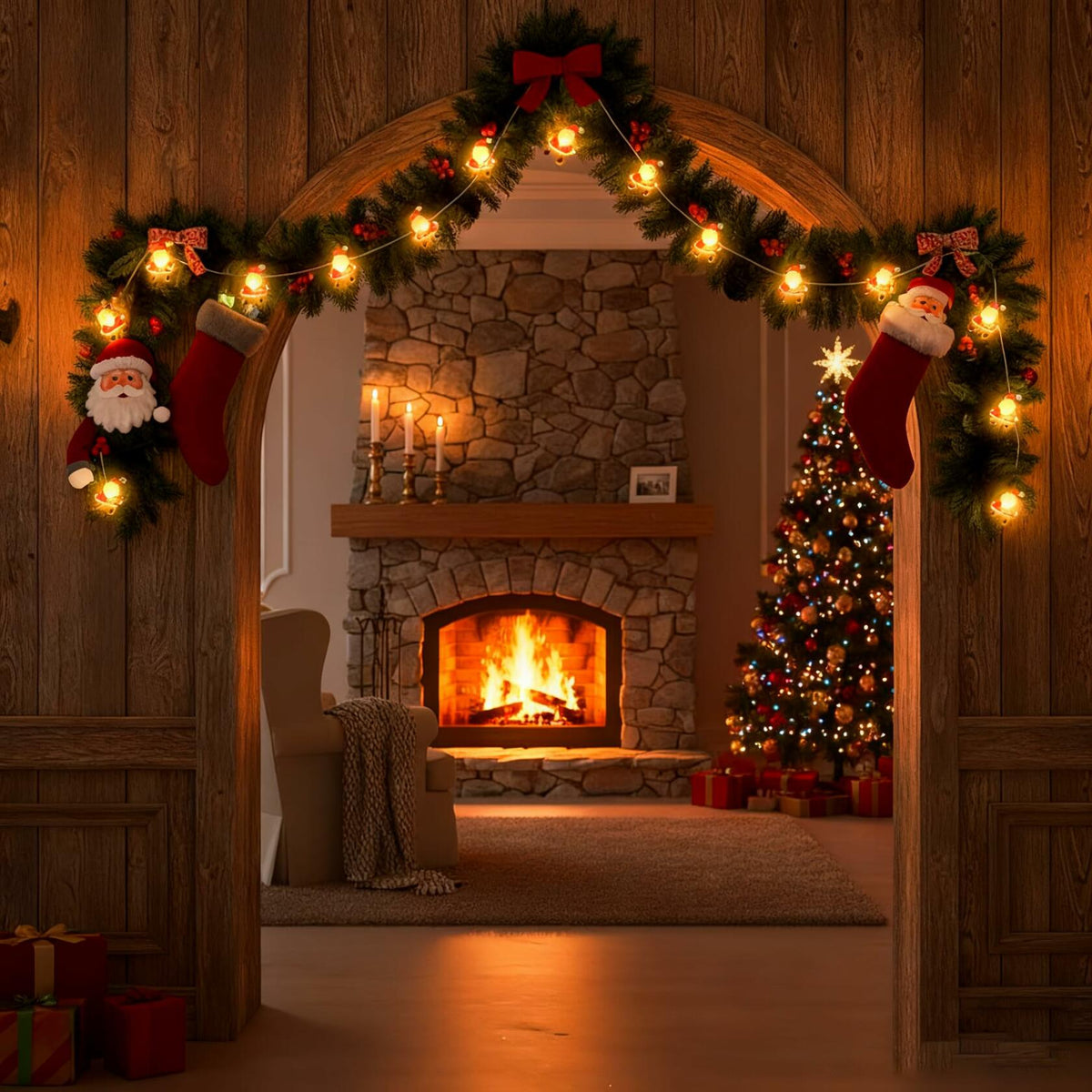 Joygoods Paquete de 2 luces de hadas de 7 pies y 20 LED a pilas, color blanco cálido