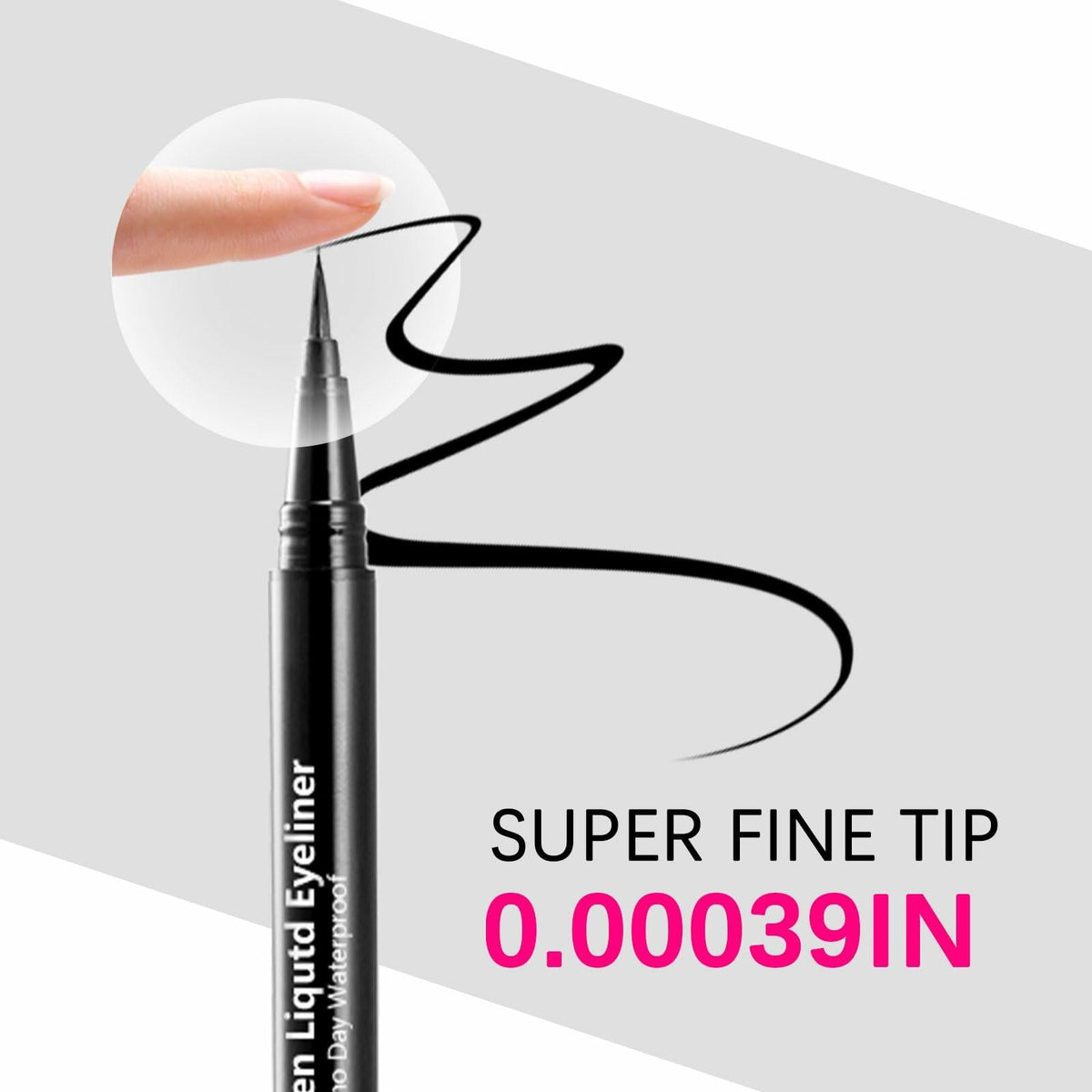 Delineador de ojos líquido impermeable QueenDairy, punta de pincel fino, negro intenso, 1 fl oz, 01#