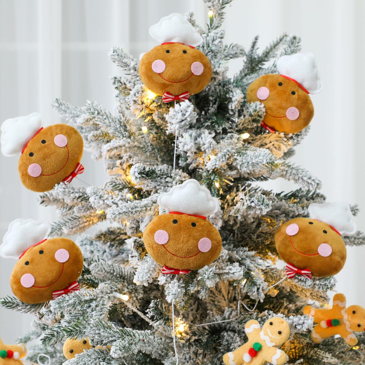 Wavwavw 6 piezas de adornos de hombre de jengibre chef para árbol de Navidad, multicolor, 12,2 pulgadas