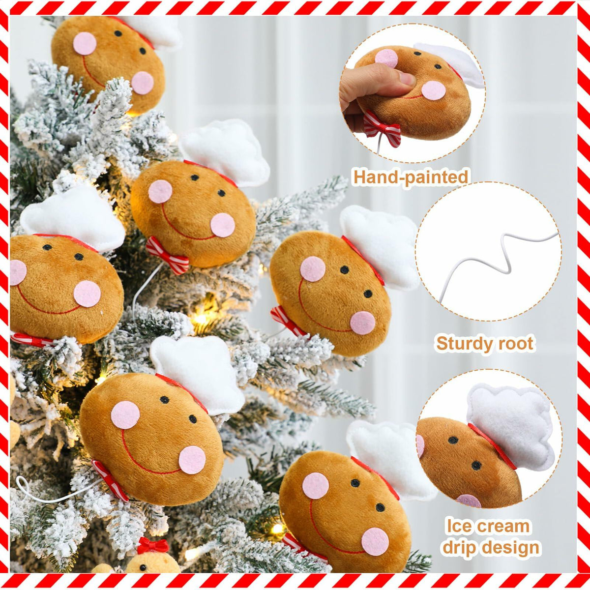 Wavwavw 6 piezas de adornos de hombre de jengibre chef para árbol de Navidad, multicolor, 12,2 pulgadas
