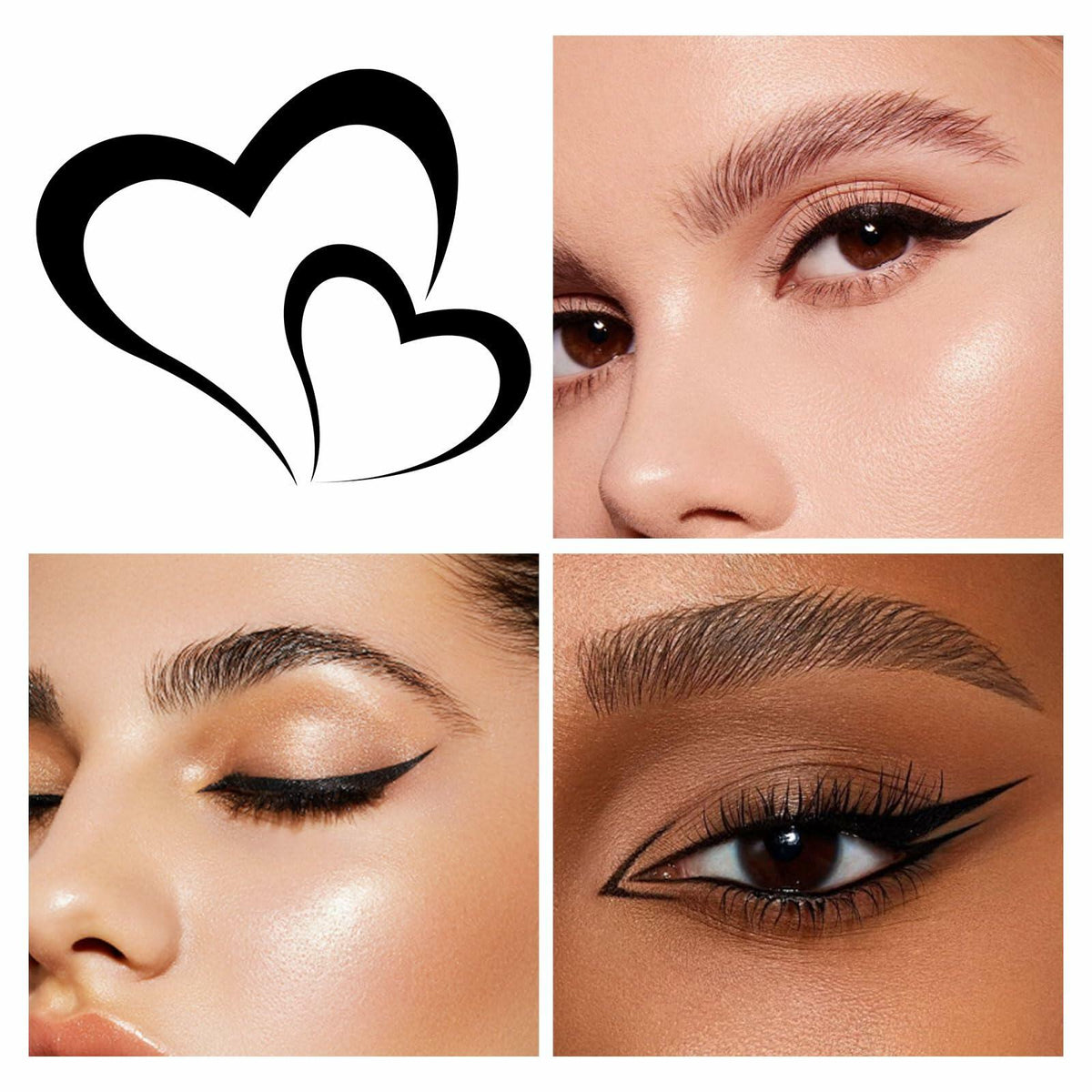 Delineador de ojos líquido impermeable QueenDairy, punta de pincel fino, negro intenso, 1 fl oz, 01#