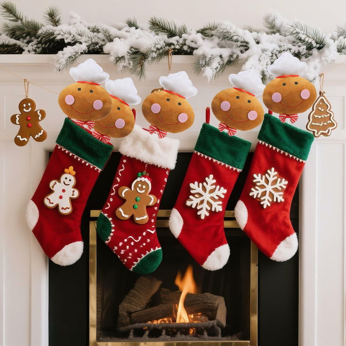 Wavwavw 6 piezas de adornos de hombre de jengibre chef para árbol de Navidad, multicolor, 12,2 pulgadas