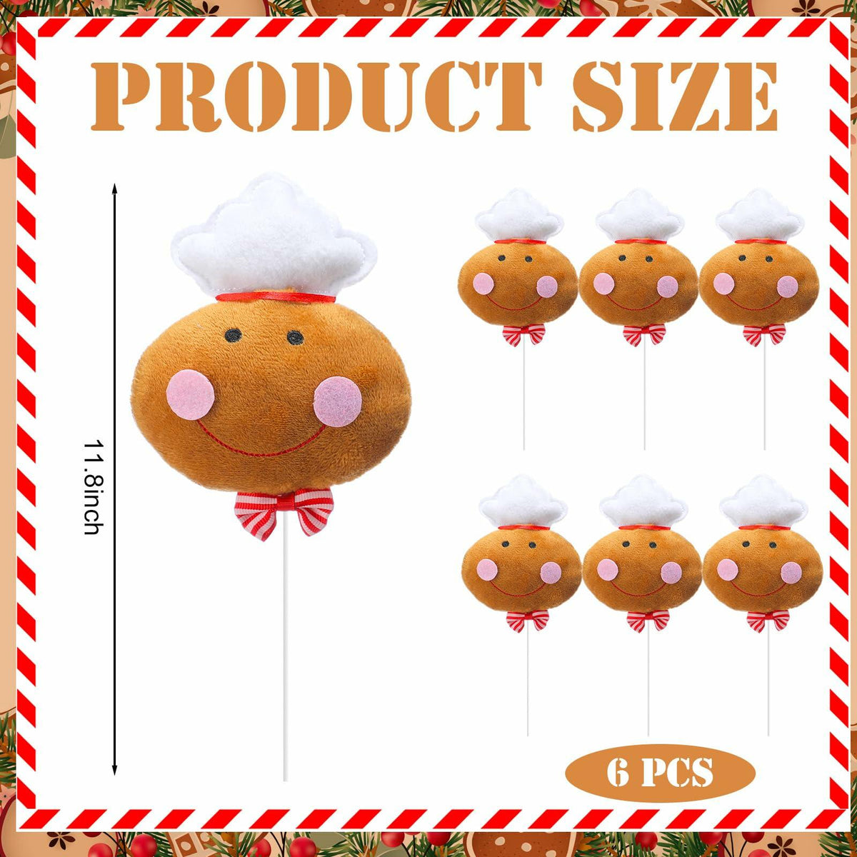 Wavwavw 6 piezas de adornos de hombre de jengibre chef para árbol de Navidad, multicolor, 12,2 pulgadas
