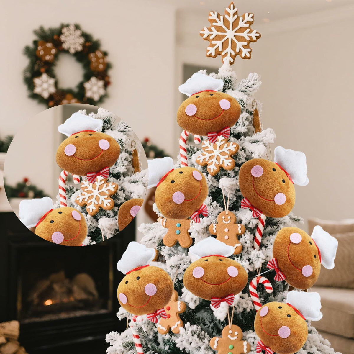 Wavwavw 6 piezas de adornos de hombre de jengibre chef para árbol de Navidad, multicolor, 12,2 pulgadas