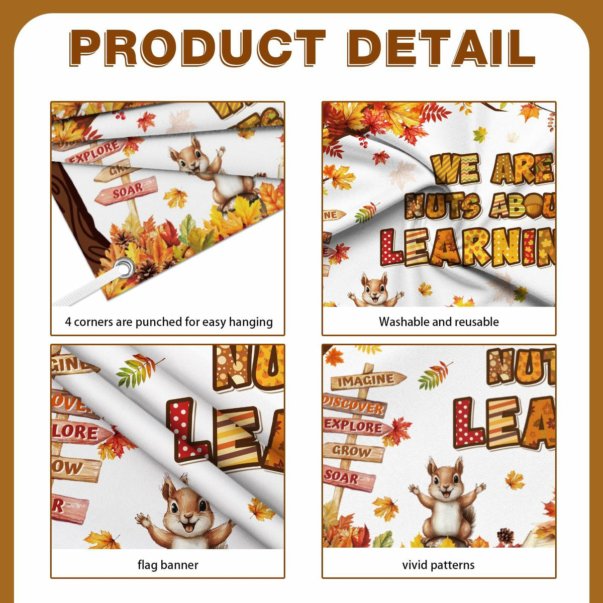 Fondo MEHOFOND "Fall in Love with Learning" otoño calabaza arce 6x3.6 pies naranja