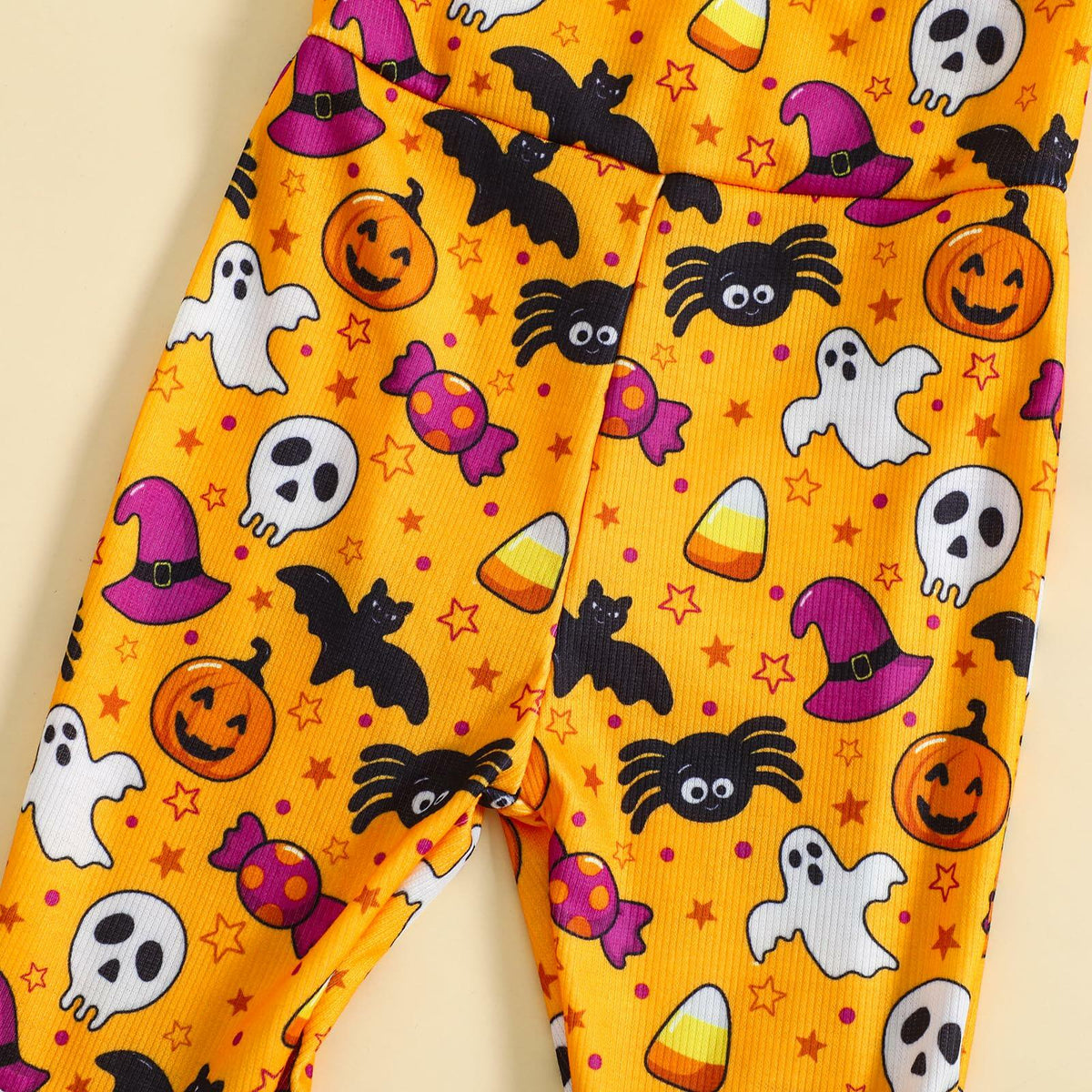Mameluco de calabaza y araña de Halloween para niñas pequeñas Guodeunh, color naranja, talla 4-5T