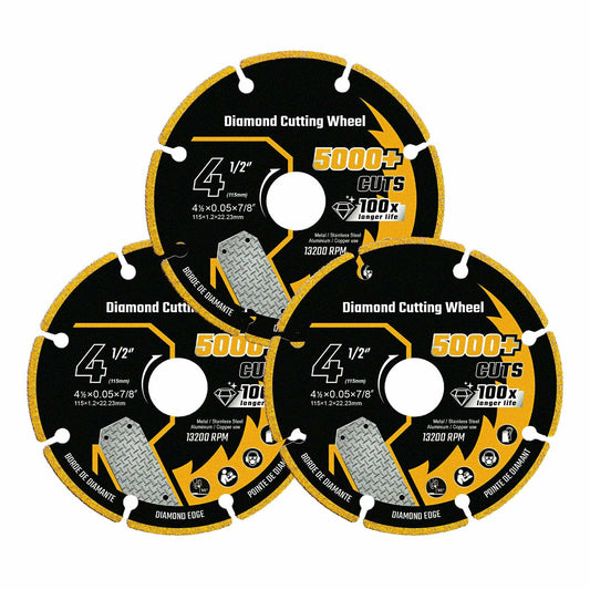 Revvstark 4.5in Diamond Cut Off Wheel 7/8" Arbor Metal Cutting Disc