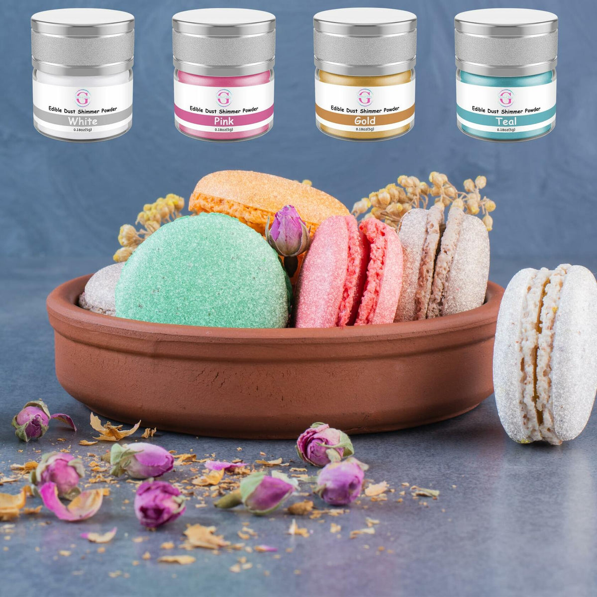Purpurina comestible para bebidas Glitter & Glitz, polvo brillante rosa, 5 g, para cócteles y repostería