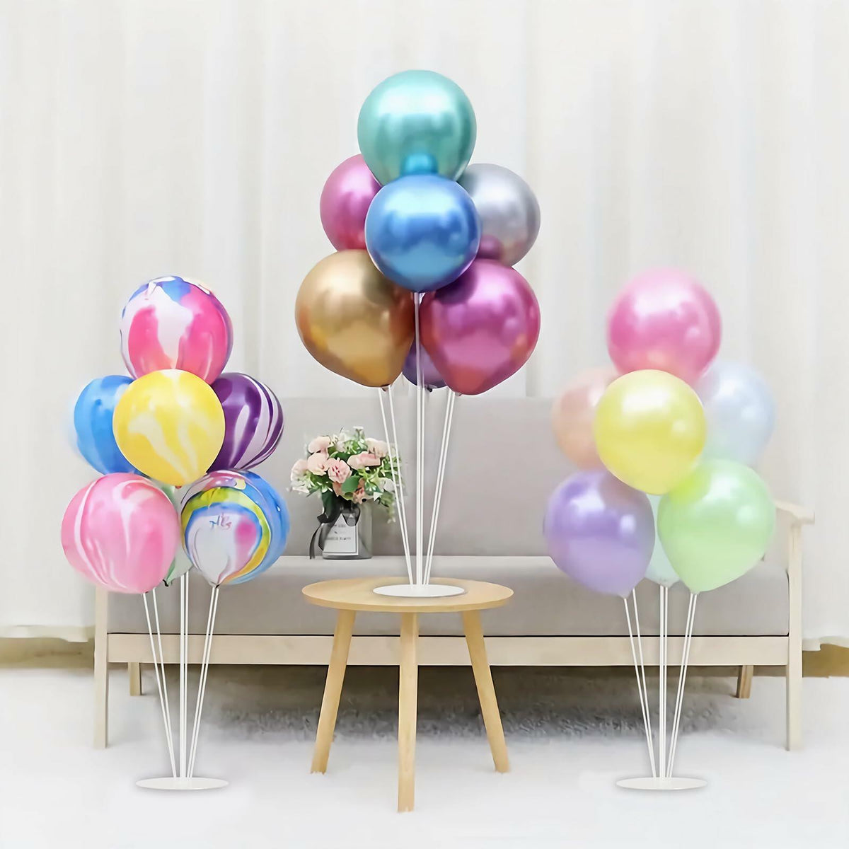 SINBEE Kit de 6 sets de arco de globos con base y varillas para fiesta de cumpleaños