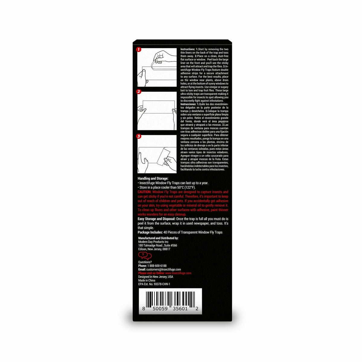 Insecticida 40 piezas trampas adhesivas blancas para moscas de la fruta para interiores, tiras para ventanas
