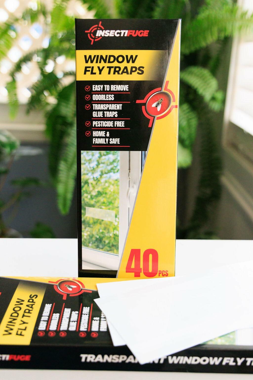 Insecticida 40 piezas trampas adhesivas blancas para moscas de la fruta para interiores, tiras para ventanas