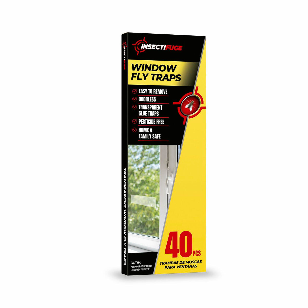 Insecticida 40 piezas trampas adhesivas blancas para moscas de la fruta para interiores, tiras para ventanas