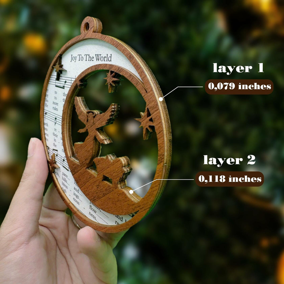 Set de 5 adornos navideños de nacimiento SOLMAYCO, decoraciones religiosas de madera