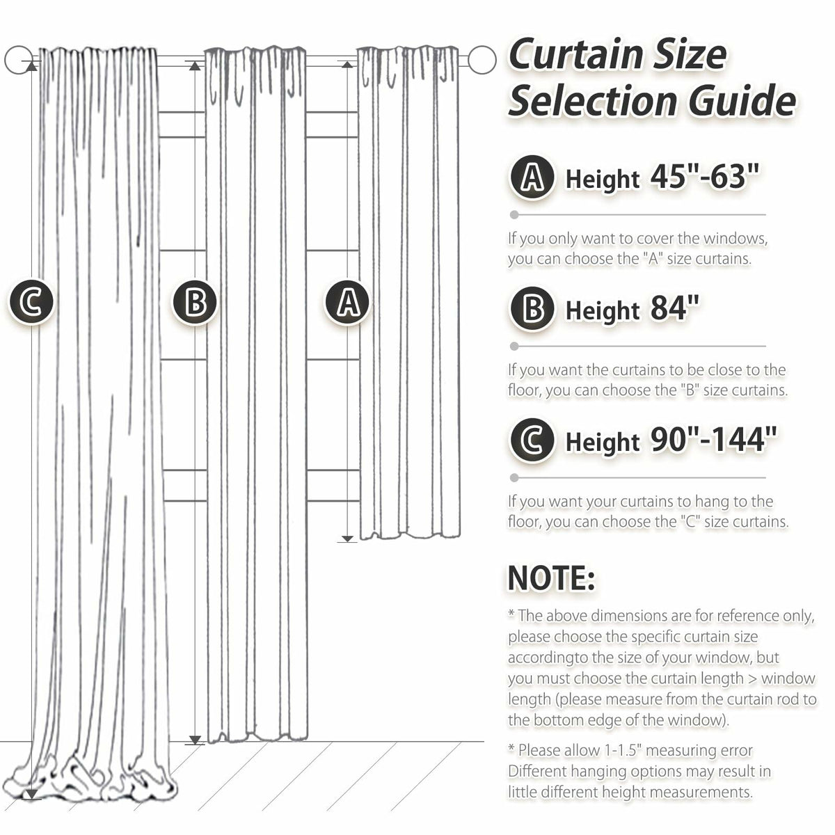 Cortinas de lino opacas PANGSINNE de 63 pulgadas, 2 paneles, azul polvoriento, 52x63 pulgadas