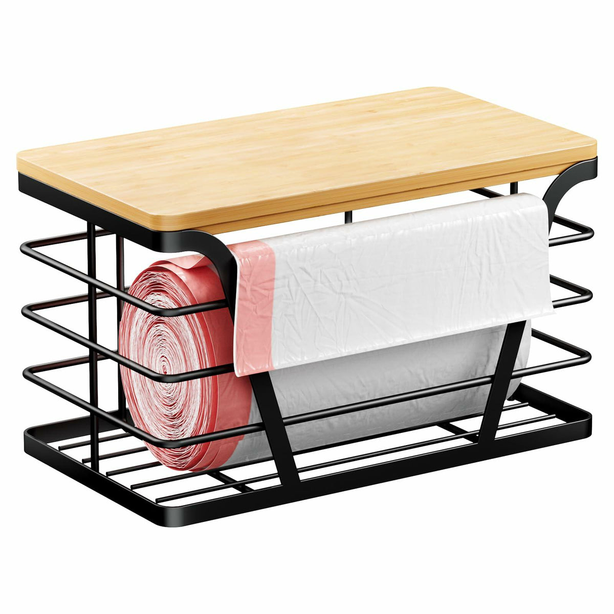 TIDIIABODE Soporte para bolsas de supermercado para pared de acero inoxidable negro, 1 unidad