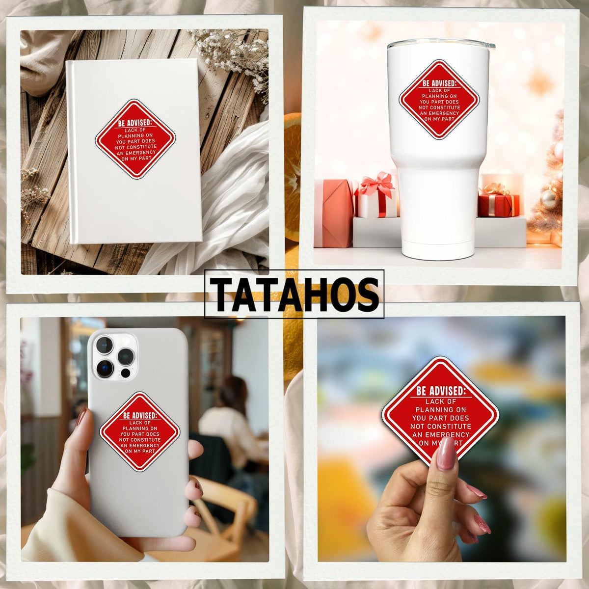 TATAHOS Pegatinas de Emergencia "Lack of Planning" (Falta de Planificación), 3 piezas, vinilo impermeable, 3", multicolor
