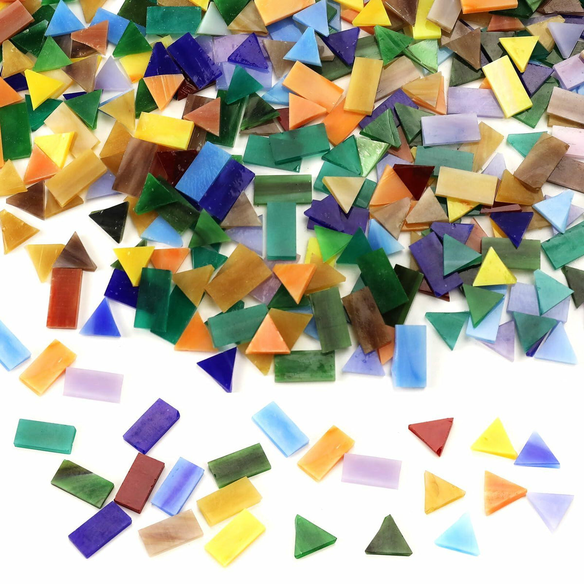 VARIART Azulejos de vidrio tipo mosaico, pétalos grandes, arcoíris, 120 piezas, 1.1 libras